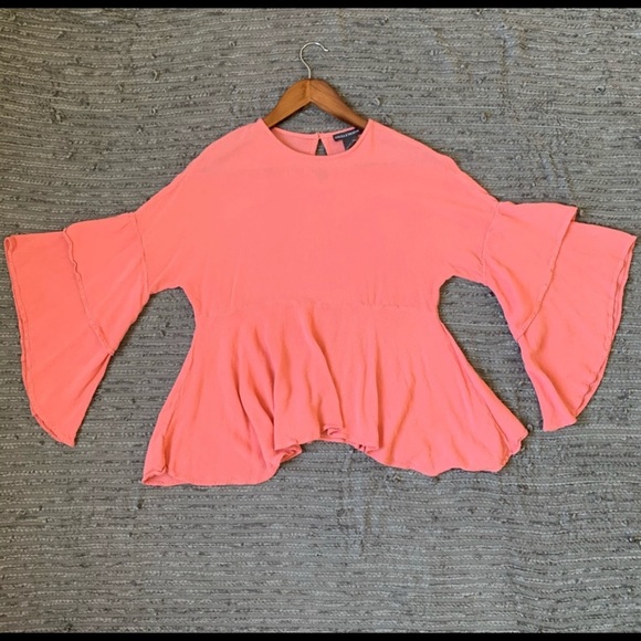 CHELSEA & THEODORE Peach boho asymmetrical top - Picture 14 of 14